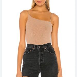 Lovers + Friends Donovan Bodysuit in Tan